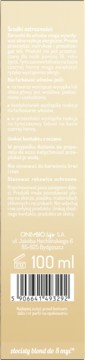 Tył tonera do włosów OnlyBio Hair in Balance, 100 ml, złocisty blond do 8 myć, z kodem kreskowym.