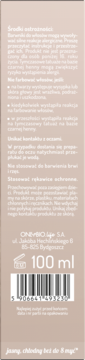 Tył opakowania OnlyBio Hair in Balance tonera do włosów 100 ml, instrukcje, dane producenta i kod kreskowy.