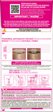 Tył opakowania farby do włosów L'Oréal Casting Crème Gloss 810 Perłowy Blond z instrukcją użycia i próbkami kolorów.