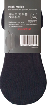 MARILYN Prestige Line ,stopki męskie, Cotton, Czarne, rozm. 39-42,tył