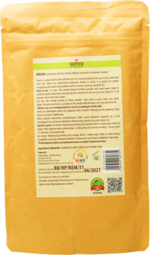 SATTVA Ayurveda ,maseczka do włosów i twarzy, ziołowa, Neem,tył