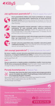 KILLYS Make Your Nails! ,sztuczne paznokcie,  kształt migdałek, French,tył