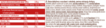 DOBRA KALORIA ,baton daktylowy, o smaku orzecha laskowego,tył