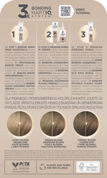 Instrukcja Schwarzkopf Creme Supreme z HaptIQ System: 3 kroki koloryzacji, efekty przed i po w odcieniach blondu.