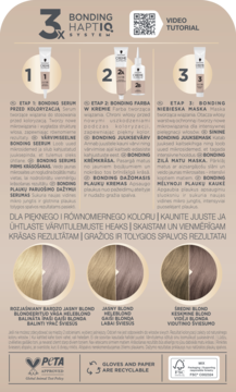 Ulotka Schwarzkopf Creme Supreme 10-55 Chłodny Srebrzysty Blond: 3-etapowe instrukcje HaptIQ System i próbki koloru.