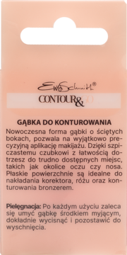 Brzoskwiniowe opakowanie gąbki Ewa Schmitt Contour & Go do konturowania twarzy, widok z przodu.