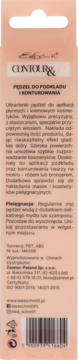 Ewa Schmitt pędzel do podkładu i konturowania, tył opakowania w kolorze brzoskwiniowym z polskim opisem i kodem kreskowym.