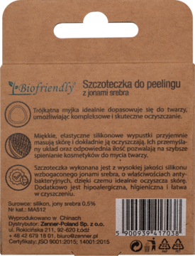 EWA SCHMITT ,szczoteczka do peelingu z jonami srebra,tył