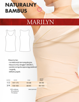 MARILYN Betti ,top damski, Beige, rozm. 1/2,tył