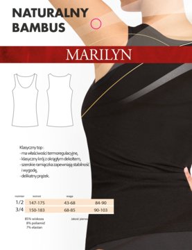 MARILYN Betti ,top damski, Black, rozm. 3/4,tył
