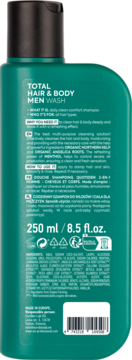 ICE PROFESSIONAL Men Total Hair & Body,szampon do włosów i ciała dla mężczyzn,tył