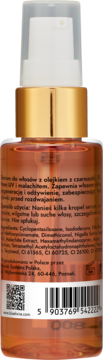 Bursztynowe serum Bioelixire z czarnuszką, tył butelki z pompką, widoczne składniki i kod EAN.