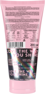 Tył różowej tuby maski do włosów so!flow by Vis Plantis, z opisem po polsku i angielsku, widoczne hologramowe napisy.