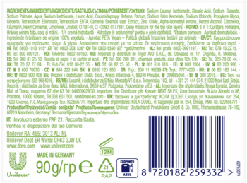 DOVE Refreshing ,mydło w kostce do rąk, Ogórek i Zielona Herbata,tył