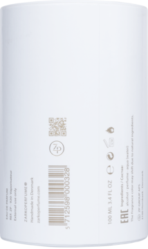 Tył białej, cylindrycznej butelki Zarkoperfume Menage A Trois, wody perfumowanej unisex 100 ml, z widocznym kodem kreskowym.