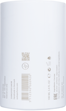 Zarkoperfume Youth, woda perfumowana unisex, tył białej butelki z napisami, kodem kreskowym i QR code.