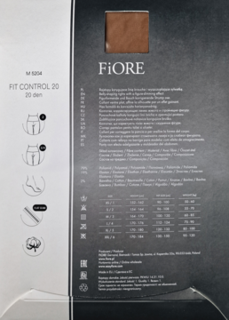 FIORE Fit Control ,rajstopy, 20 den, Light Natural, rozm. 4,tył