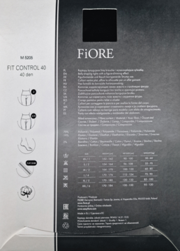 FIORE Fit Control ,rajstopy, 40 den, Black, rozm. 4;,tył