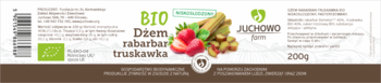 JUCHOWO FARM ,dżem rabarbar-truskawka, Bio,tył