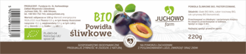 JUCHOWO FARM ,powidła śliwkowe, Bio,tył