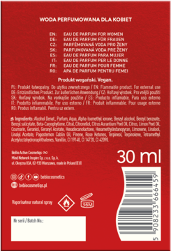 BEBIO COSMETICS Ewa Chodakowska Fall In Love,woda perfumowana dla kobiet,tył