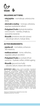 Tył opakowania Nude Beauty Balm z listą aktywnych składników i pełnym składem INCI w języku polskim i angielskim.
