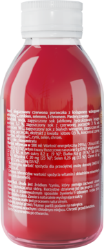 PURELLA SUPERFOODS Super Shot Uroda,napój typu shot, Lotos + Wit. C + Kolagen, o smaku czerwonej porzeczki,tył