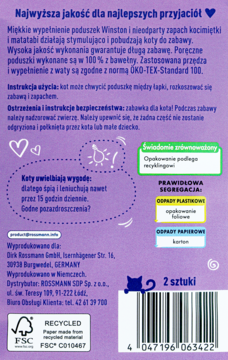 WINSTON ,poduszeczki dla kota z kocimiętką,tył