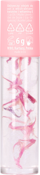 Odżywczy olejek do ust Lovely Floral Fantasy z naturalnymi płatkami kwiatów i witaminą E, widok z przodu.