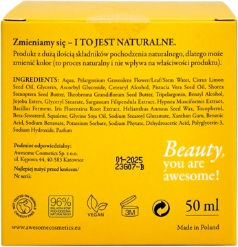 AWESOME COSMETICS Anti-Aging ,krem do twarzy, na dzień,tył