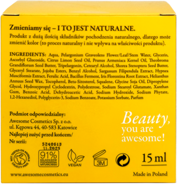 AWESOME COSMETICS Anti-Aging ,krem pod oczy,tył