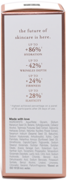 Side of Rituals The Ritual Of Namaste serum box with hydration & anti-wrinkle claims and ingredients.