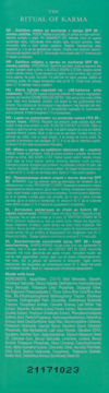 Tył zielonej butelki mleczka do opalania The Ritual Of Karma SPF 50, z informacjami i składem produktu.