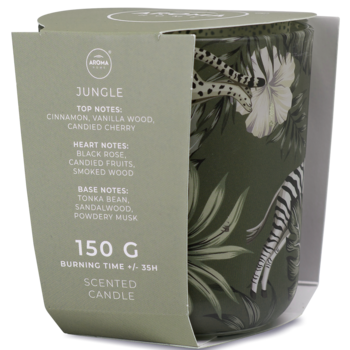 AROMA HOME Wild ,świeca zapachowa w szkle, Jungle,tył