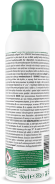 Tył antyperspirantu Borotalco Original 150 ml w białej butelce z zieloną zakrętką, widoczne informacje i składniki.