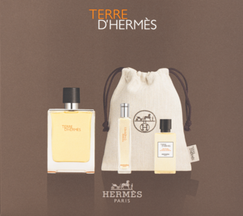 HERMES Terre D'Hermes ,zestaw dla mężczyzn, woda toaletowa 100 ml + woda toaletowa 15 ml + żel pod prysznic 40 ml,tył