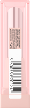 Tył różowego balsamu do ust Maybelline Lifter Glaze Cherry Swirl w plastikowym opakowaniu, z kodem kreskowym.