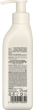 Tył białej butelki serum Neboa Hydro Boost 175ml z pompką, widoczna polska etykieta z opisem składników.