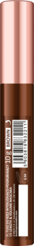 Brązowa maskara Brush UP! Brown Eyed Girl 10g, tył opakowania z etykietą, kodem kreskowym.