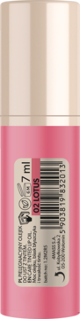 Brush UP! Ultra Care Tinted Lip Oil 02 Lotus, widok z tyłu opakowania z etykietą, kodem kreskowym i tekstem.