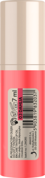 Tył różowego olejku do ust Brush UP! Ultra Care Tinted Lip Oil 7ml, odcień 03 Dahlia, z kodem kreskowym.