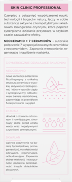 Bielenda Skin Clinic Professional, panel z opisem serum i kluczowych składników: Neoceramid, Ektoina, Skwalan.