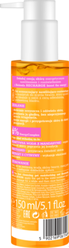 Tył pomarańczowej butelki nawilżającego żelu Bielenda Recharge 150ml, z białą pompką, opisem PL i kodem EAN.