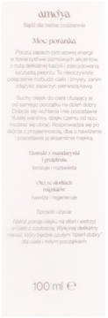AMO'YA Energia ,suchy olejek do ciała,tył