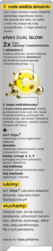 Tołpa Bionic Dual Glow krem, tył opakowania. Opis składników: witamina C, kwas maltobionowy, torf, kwasy omega.