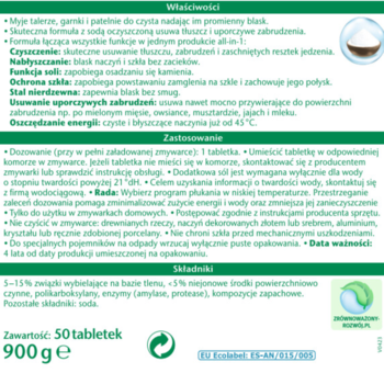 FROSCH ,tabletki do zmywarki, All in 1, Sodowe,tył