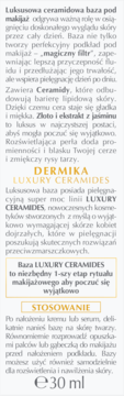 DERMIKA Luxury Ceramides ,baza pod makijaż, rozświetlająca z ceramidami,tył