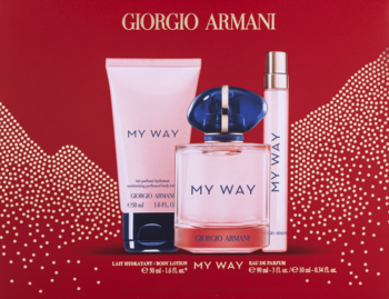 GIORGIO ARMANI My Way ,zestaw dla kobiet, woda perfumowana 90 ml + woda perfumowana 10 ml + balsam do ciała 50 ml od,tył