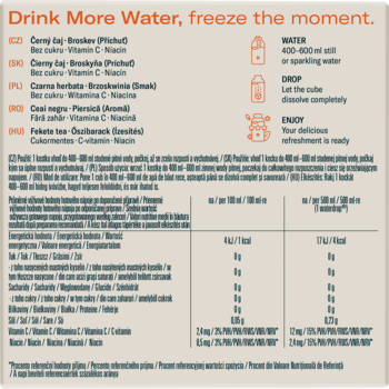 WATERDROP ,kostki musujące do wody, Ice Tea Peach,tył