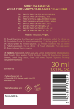ORIENTAL ESSENCE Royal Oud ,woda perfumowana unisex,tył